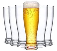 Amazing Abby - Genny - 22-Ounce Plastic Beer Glasses (Set of 6), Plastic Pilsner Glasses, Reusable Cups, BPA-Free, Shatter-Proof, Dishwasher-Safe, Perfect for Poolside, Outdoors, Camping, and More