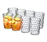 Amazing Abby - Glacier - 14-Ounce Plastic Tumblers (Set of 8), Plastic Drinking Glasses, All-Clear Reusable Plastic Cups, Stackable, BPA-Free, Shatter-Proof, Dishwasher-Safe