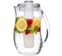 Amazing Abby - Icely - Plastic Pitcher with Ice Tube (96 oz, 3 Quart), Clear Water Pitcher with Lid, Fridge Jug, BPA-Free, Shatter-Proof, Preparing Iced Drinks with No Diluation