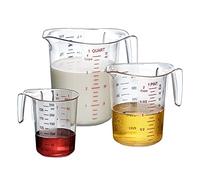 Amazing Abby - Melissa - Unbreakable Plastic Measuring Cups (3-Piece Set), Food-Grade Measuring Jugs, 1/2/4-Cup Capacity, Stackable and Dishwasher-Safe, Great for Oil, Vinegar, Flour, More