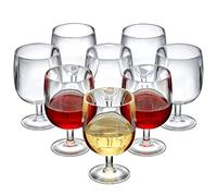Amazing Abby - Stacy - 12-Ounce Stackable Plastic Wine Glasses (Set of 8), Reusable Plastic Wine Glasses, BPA-Free and Shatter-Proof, Perfect for Poolside, Outdoors, Camping, and More