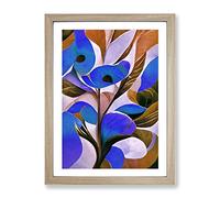 Amazing Abstract Floral Framed Wall Art Print A2 Oak