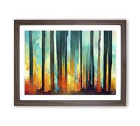 Amazing Abstract Forest Vol.1 H1022 Framed Print for Living Room Bedroom Home Office Décor, Wall Art Picture Ready to Hang, Walnut A4 Frame (34 x 25 cm)