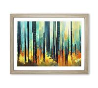 Amazing Abstract Forest Vol.4 H1022 Framed Print for Living Room Bedroom Home Office Décor, Wall Art Picture Ready to Hang, Oak A2 Frame (64 x 46 cm)