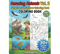 Amazing Animals Coloring Book Vol. 2: 30 Wild Animal Illustrations for Kids Ages 6-14 - Wolves, Eagles, Sea Turtles & Tropical Birds