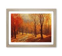 Amazing Autumn Forest H1022 Framed Print for Living Room Bedroom Home Office Décor, Wall Art Picture Ready to Hang, Oak A4 Frame (34 x 25 cm)