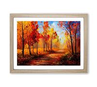 Amazing Autumn Forest Vol.1 Framed Print | A4 Oak Framed Wall Art | Ready to Hang | Modern Landscape Picture | Living Room Bedroom Lounge Office