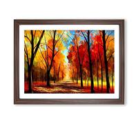Amazing Autumn Forest Vol.2 Framed Print | A2 Walnut Framed Wall Art | Ready to Hang | Modern Landscape Picture | Living Room Bedroom Lounge Office