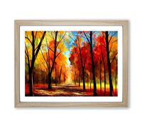 Amazing Autumn Forest Vol.2 Framed Print | A4 Oak Framed Wall Art | Ready to Hang | Modern Landscape Picture | Living Room Bedroom Lounge Office