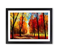 Amazing Autumn Forest Vol.2 H1022 Framed Print for Living Room Bedroom Home Office Décor, Wall Art Picture Ready to Hang, Black A4 Frame (34 x 25 cm)