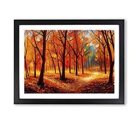 Amazing Autumn Forest Vol.4 H1022 Framed Print for Living Room Bedroom Home Office Décor, Wall Art Picture Ready to Hang, Black A2 Frame (64 x 46 cm)