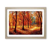 Amazing Autumn Forest Vol.4 H1022 Framed Print for Living Room Bedroom Home Office Décor, Wall Art Picture Ready to Hang, Oak A4 Frame (34 x 25 cm)