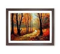 Amazing Autumn Forest Vol.5 H1022 Framed Print for Living Room Bedroom Home Office Décor, Wall Art Picture Ready to Hang, Walnut A4 Frame (34 x 25 cm)