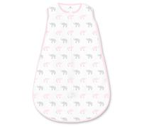 Amazing Baby Cotton Sleeping Sack with 2-Way Zipper, Tiny Elephants, Pastel Pink, Small, 0-6 Months