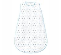 Amazing Baby Muslin Sleeping Sack with 2-Way Zipper, Dots, Blue, Small, 0-6 Months