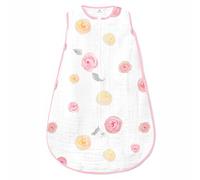Amazing Baby Muslin Sleeping Sack with 2-Way Zipper, Watercolor Roses, Pink, Small, 0-6 Months
