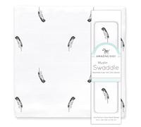 Amazing Baby Muslin Swaddle Blanket, Premium Cotton, Little Feather, Soft Black