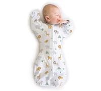 Amazing Baby Transitional Swaddle Sack, Baby Swaddles for Newborn with Arms Up Half-Length Sleeves & Mitten Cuffs, Sleep Sack Wearable Blanket, S (2.7-6.4 kg), 0-3 months, On Safari