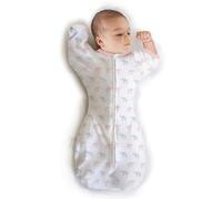Amazing Baby Transitional Swaddle Sack, Baby Swaddles for Newborn with Arms Up Half-Length Sleeves & Mitten Cuffs, Sleep Sack Wearable Blanket, M (6.4-9.5 kg), 3-6 months, Tiny Elephants, Pink