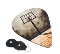 Amazing Basketball Court 6 Pack Guitar Picks With Holder, Personalized Guitar Plectrums Non-Slip Portable Ukulele Bass Picks 0.71mm For Acoustic Guitar Lovers Gifts