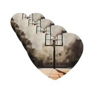 Amazing Basketball Court Car Air Fresheners Cards Set of 4 Pieces Personalized Car Fresheners Gifts for Men Women Auto Aromatherapy Tablets Hanging Scented Cards for Wardrobe Bathroom