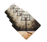 Amazing Basketball Court Car Air Fresheners Cards Set of 4 Pieces Personalized Car Fresheners Gifts for Men Women Auto Aromatherapy Tablets Hanging Scented Cards for Wardrobe Bathroom