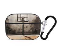 Amazing Basketball Court Case Cover with Keychain Shockproof Hard Shell Protective Case for 2nd/1st Generation Case for Women Men Bluetooth Earbuds Case