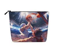 Amazing Basketball Court Print Makeup Bag Cosmetic Bag for Women Large Capacity Travel Makeup Bag Zipper Pouch