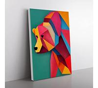 Amazing Bear Abstract Canvas Print for Living Room Bedroom Home Office Décor, Wall Art Picture Ready to Hang, 76x50 cm (30x20 Inch) CAN3020-V1022-CK-510