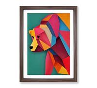 Amazing Bear Abstract Framed Wall Art Print A2 Walnut