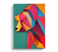 Amazing Bear Canvas Print | Gallery Wrapped 30mm Frame Wall Art | 30x20 inches | Ready to Hang | Abstract Animals Picture | Living Room Bedroom Lounge Office