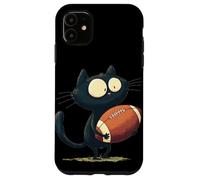 Amazing Black Cat with American Football Look Case for iPhone 11
