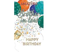 Amazing Brother-In-Law Birthday Embellished Balloons Champagne Greeting Card JGS700