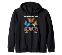 Amazing Butterfly Types Educational Butterflies Bilology Zip Hoodie