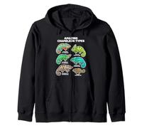 Amazing Chameleon Types Educational Reptile Zip Hoodie