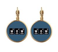 Amazing Checal Element Science Gold Clip On Drop Earrings Non Piercing Dangle Jewelry