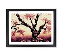 Amazing Cherry Blossom Tree Flowers Framed Print | A4 Black Framed Wall Art | Ready to Hang | Modern Floral Picture | Living Room Bedroom Lounge Office