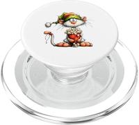 amazing christmas xmas frosty winter cat PopSockets PopGrip for MagSafe