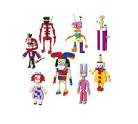 Amazing Circus Figures Circus 8PC Buildable Figures Set, Pomni Jax Collectible Action Figures, TADC Merch Building Toy for Fans, Birthday Gift (B-8 PCS)