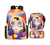 Amazing Circus Merch Circus Backpack Cute Cartoon Character School Bag, Shoulder Bag and Pencil Case Pomni Jax School Backpack Gift for Fans A01