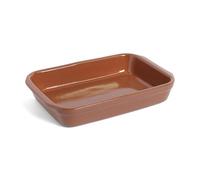 Amazing Cookware Large Natural Terracotta Rectangular Deep Dish, Brown