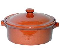 Amazing Cookware Natural Terracotta 3 Litre Casserole Dish, orange