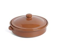 Amazing Cookware Natural Terracotta Round Dish With Lid 25cm
