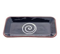 Amazing Cookware Rectangular Plate, Ceramic, Blue/Cream
