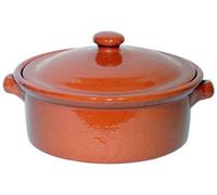 Amazing Cookware SB116 Natural Terracotta 2 Litre, Round Casserole Dish, 24cm, Brown