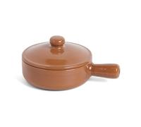Amazing Cookware SB135 Natural Terracotta 15cm Pan with Lid, orange