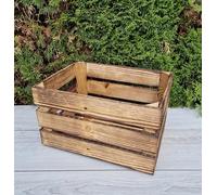 Amazing crates Strong Rustic Burnt Smaller Storage Wooden Fruit Crates Box-Clean! (1, Burnt effect)