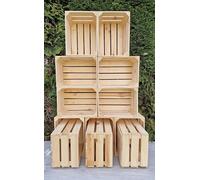 Amazing crates Strong Rustic Burnt Smaller Storage Wooden Fruit Crates Box-Clean! (Natural, 12)