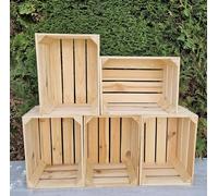 Amazing crates Strong Rustic Burnt Smaller Storage Wooden Fruit Crates Box-Clean! (Natural, 5)