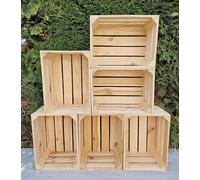Amazing crates Strong Rustic Burnt Smaller Storage Wooden Fruit Crates Box-Clean! (Natural, 6)